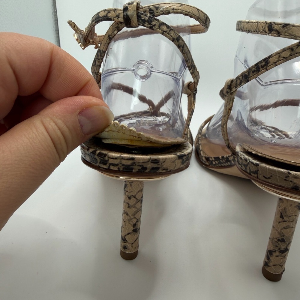 Sam Edelman strappy Snakeskin-Print Heels in beige - Picture 4 of 7